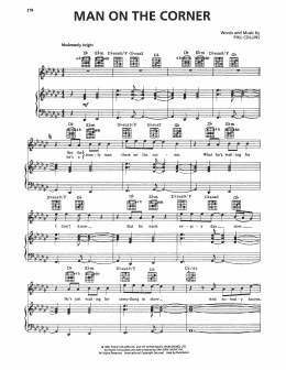 page one of Man On The Corner (Piano, Vocal & Guitar Chords (Right-Hand Melody))