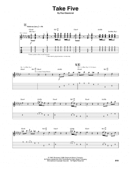 page one of Take Five (Guitar Tab)