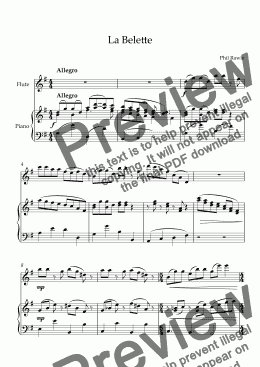 page one of La Belette - Flute and Piano