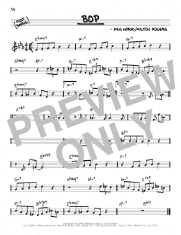 page one of Bop (Real Book – Melody & Chords)