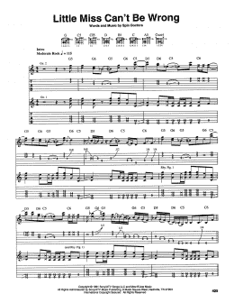 page one of Little Miss Can't Be Wrong (Guitar Tab)