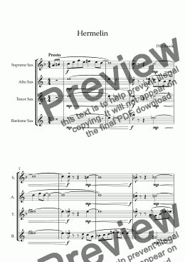 page one of Hermelin - Saxophone Quartet