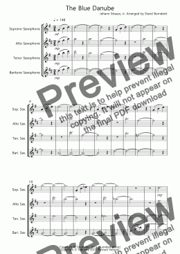 page one of The Blue Danube for Saxophone Quartet