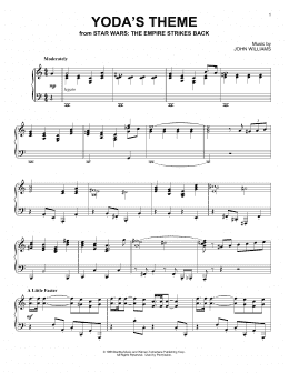 page one of Yoda's Theme (from Star Wars: The Empire Strikes Back) (Piano Solo)
