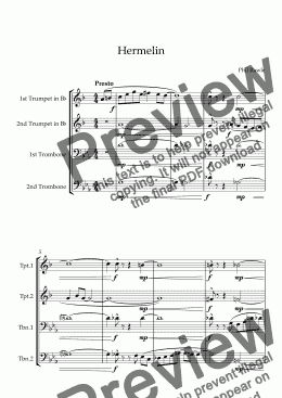 page one of Hermelin - Brass Quartet