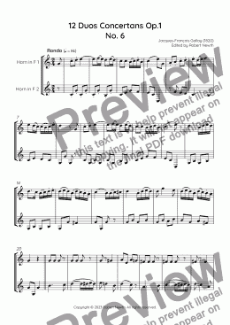 page one of Gallay - 12 Duos Concertans Op. 1 No. 6 'Rondo'