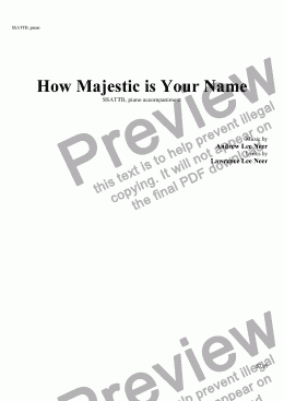 page one of How Majestic is Your Name