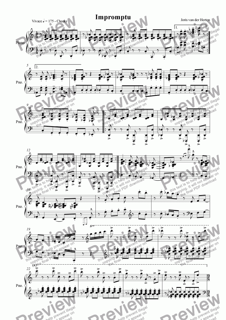 page one of Impromptu (piano)