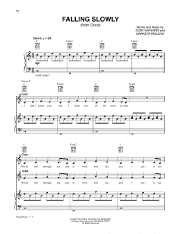 page one of Falling Slowly (from Once) (Piano, Vocal & Guitar Chords (Right-Hand Melody))