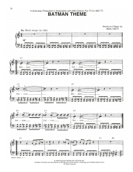 page one of Batman Theme (Piano & Vocal)