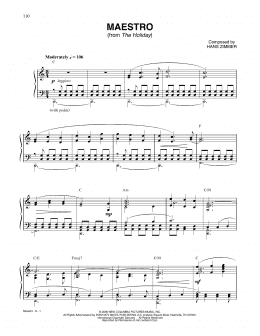page one of Maestro (from The Holiday) (Piano Solo)