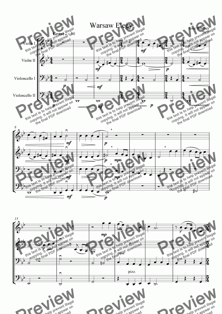 page one of Warsaw Elegy