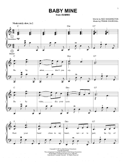page one of Baby Mine (from Dumbo) (Accordion)