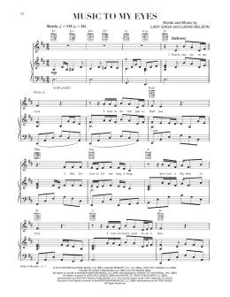 page one of Music To My Eyes (from A Star Is Born) (Piano, Vocal & Guitar Chords (Right-Hand Melody))
