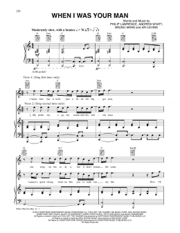 page one of When I Was Your Man (Piano, Vocal & Guitar Chords (Right-Hand Melody))