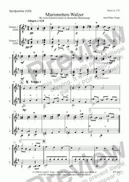 page one of Marionetten-Walzer (GD/Score & Parts)