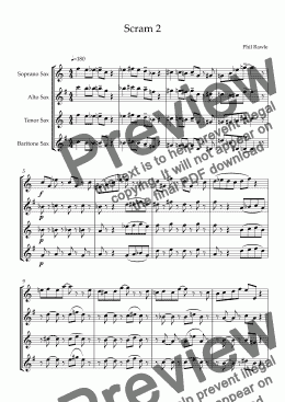 page one of Scram 2 - Saxophone Quartet
