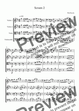 page one of Scram 2 - String Quartet