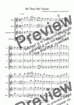 page one of Be Thou My Vision for Wind Quartet