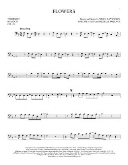 page one of Flowers (Instrumental Solo – Bass Clef)