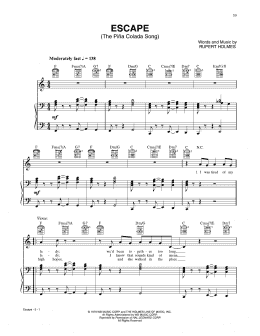 page one of Escape (The Pina Colada Song) (Piano, Vocal & Guitar Chords (Right-Hand Melody))