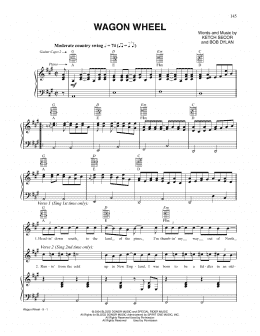 page one of Wagon Wheel (Piano, Vocal & Guitar Chords (Right-Hand Melody))