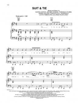 page one of Suit & Tie (Piano, Vocal & Guitar Chords (Right-Hand Melody))