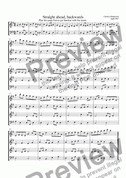 page one of Straight Ahead, Backwards (a 4-bar piece)