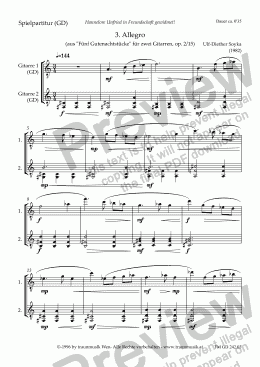 page one of Fünf Gutenachtstücke: 3. Allegro (GD/Score)
