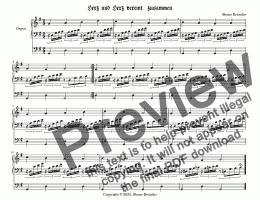 page one of  Herz und Herz vereint zusammen -Chorale Prelude
