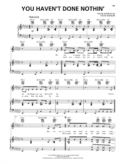 page one of You Haven't Done Nothin' (Piano, Vocal & Guitar Chords (Right-Hand Melody))