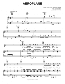 page one of Aeroplane (Piano, Vocal & Guitar Chords (Right-Hand Melody))