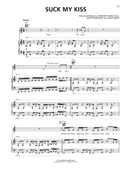 page one of Suck My Kiss (Piano, Vocal & Guitar Chords (Right-Hand Melody))