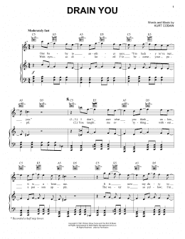page one of Drain You (Piano, Vocal & Guitar Chords (Right-Hand Melody))