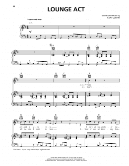 page one of Lounge Act (Piano, Vocal & Guitar Chords (Right-Hand Melody))
