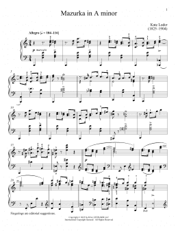 page one of Mazurka in A minor (Piano Solo)