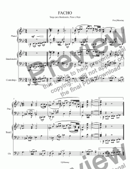 page one of FACHO, para Bandonión, piano y bajo