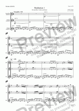 page one of Meditation 1 (GKM3/Score & Parts)