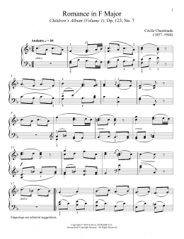 page one of Romance (Piano Solo)