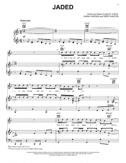 page one of Jaded (Piano, Vocal & Guitar Chords (Right-Hand Melody))