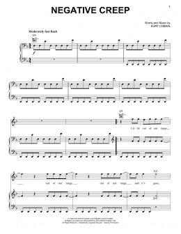 page one of Negative Creep (Piano, Vocal & Guitar Chords (Right-Hand Melody))