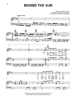 page one of Behind The Sun (Piano, Vocal & Guitar Chords (Right-Hand Melody))