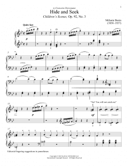 page one of Hide and Seek (Piano Solo)