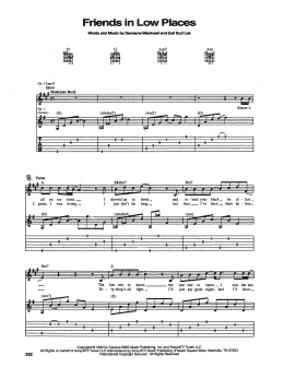 page one of Friends In Low Places (Guitar Tab)