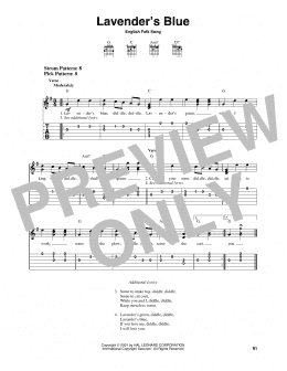 page one of Lavender's Blue (Easy Guitar Tab)