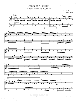 page one of Etude in C Major (Piano Solo)