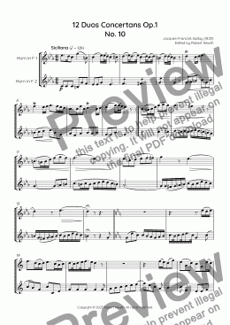 page one of Gallay - 12 Duos Concertans Op. 1 No. 10 'Siciliana'