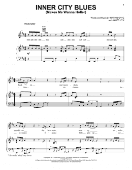 page one of Inner City Blues (Make Me Wanna Holler) (Piano, Vocal & Guitar Chords (Right-Hand Melody))