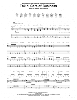 page one of Takin' Care Of Business (Guitar Tab)