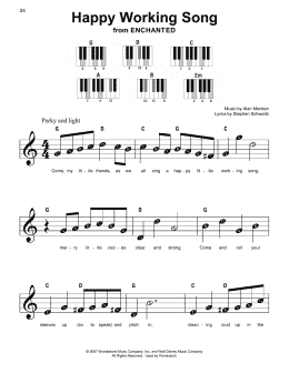 page one of Happy Working Song (from Enchanted) (Super Easy Piano)